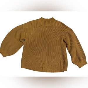 Brown Balloon Sleeve Sweater